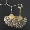 Boucles d'oreilles «&nbsp;Zoé&nbsp;» dorées inclusion zircons transparents.