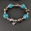 Bracelet perles rondes en turquoise et résine