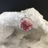 Pendentif argenté résine et fleur de carotte sauvage rose et fuchsia