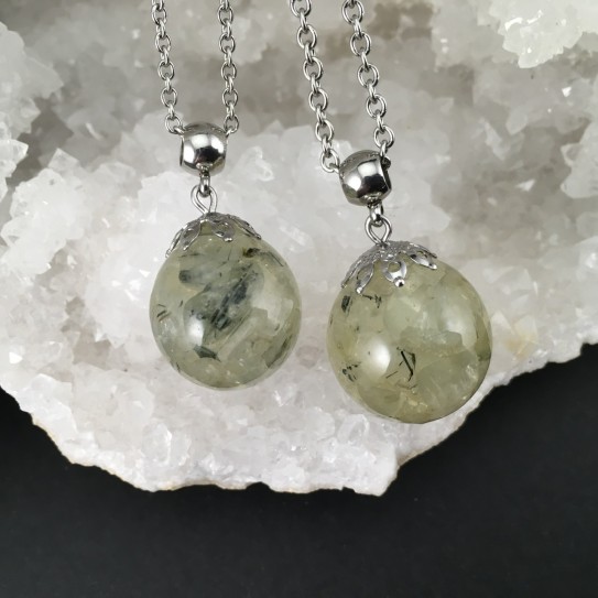 Pendentif bulle de préhnite